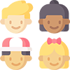 Icon of four diverse children